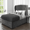 Boombox Luxury Upholstered Bed in Suede