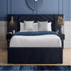 Marval Premium Upholstered Bed With Side Tables in Suede