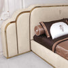 Vivo Premium Upholstered Bed With Side Tables in Suede