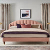 Knox Verticle Luxury Upholstered Bed Without Storage In Suede