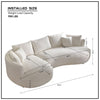 Snowy Luxury Sectional Sofa in Brooklyn Fabric