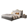 Curving Premium Upholstered Bed in Suede