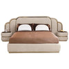 Vivo Premium Upholstered Bed With Side Tables in Suede