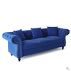 Rolled Arm Luxury Chesterfield Sofa Set in Suede