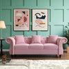 Rolled Arm Luxury Chesterfield Sofa Set in Suede