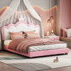 Queen Premium Upholstered Kids Bed Without Storage in Leatherette