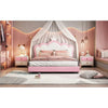 Queen Premium Upholstered Kids Bed Without Storage in Leatherette