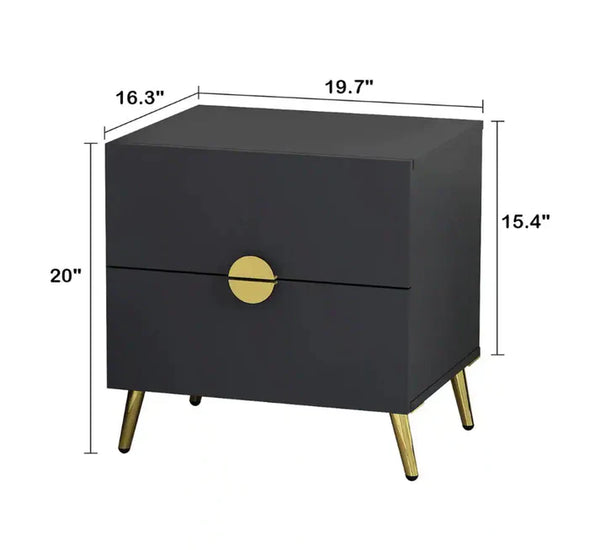 Modern Bedside Table In PU Polish