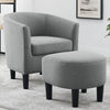 Yollo Luxury Accent Chair With Stool In Suede