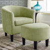 Yollo Luxury Accent Chair With Stool In Suede