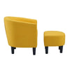 Yollo Luxury Accent Chair With Stool In Suede