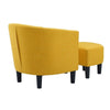 Yollo Luxury Accent Chair With Stool In Suede