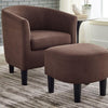 Yollo Luxury Accent Chair With Stool In Suede