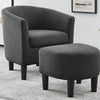 Yollo Luxury Accent Chair With Stool In Suede