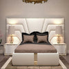 Zig Zag Premium Upholstered Bed With Side Tables in Suede