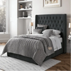 Straight Quilt Luxury Bed in Suede