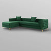 Orzo Luxury Chesterfield Sectional Sofa in Suede