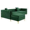 Orzo Luxury Chesterfield Sectional Sofa in Suede