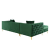 Orzo Luxury Chesterfield Sectional Sofa in Suede