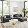 Unline Luxury Sectional Sofa in Suede