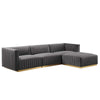 Unline Luxury Sectional Sofa in Suede