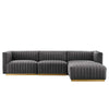 Unline Luxury Sectional Sofa in Suede