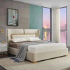 Roller Premium Upholstered Bed in Suede