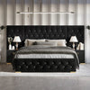 Nexon Luxury Upholstered Bed With Side Tables in Suede