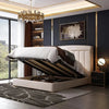 Luster Luxury Hydraulic Upholstered Bed in Suede