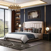 Luster Luxury Hydraulic Upholstered Bed in Suede