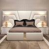 Zig Zag Premium Upholstered Bed With Side Tables in Suede