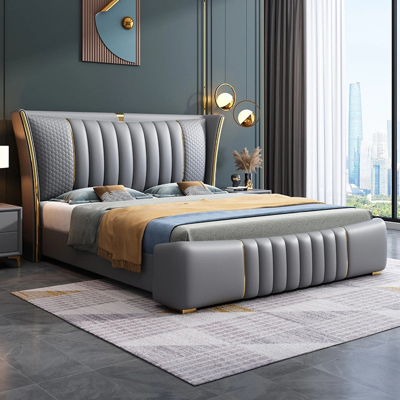 Relexo Luxury Upholstered Bed In Leatherette – Nice Maple